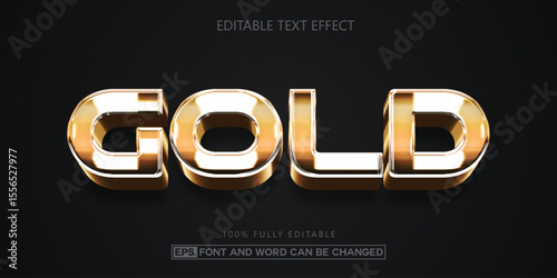 Gold text effect, Chrome editable style