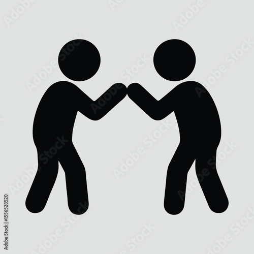 Silhouette high five greeting between two people symbol Vector illustration