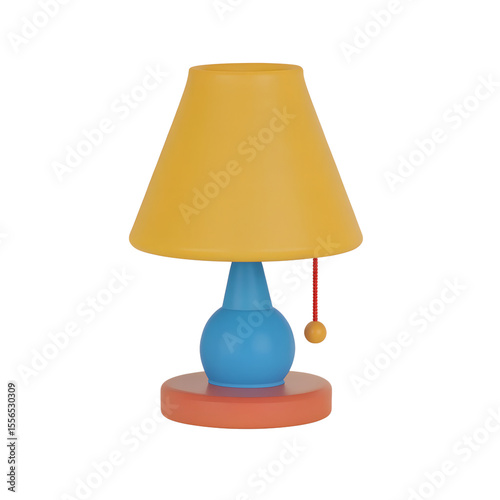 3d table lamp isolated on transparent background, Png