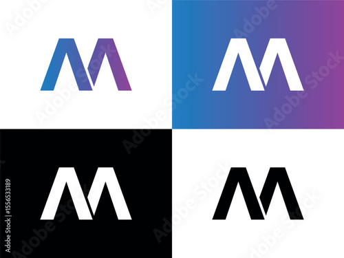M or AA Lettermark Monogram Logo Vector
