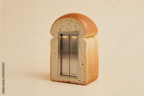 Elevator Door Inside a Loaf of Bread