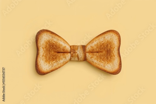 Toast Bow Tie on Yellow Background