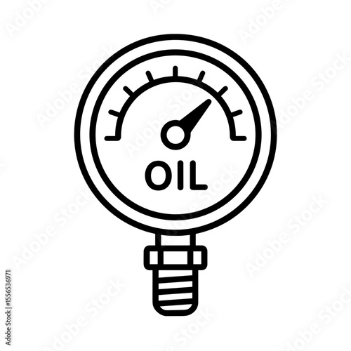 Oil pressure gauge icon for engine monitoring – outline