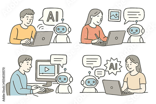 Individuals are utilizing  to generate content, including  texts, artwork, and videos, as well as hand-drawn compositions, and interacting with robots and chatbot apps