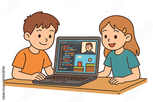Children, both boys and girls, are acquiring knowledge of online programming and coding courses through the development of a simple computer game