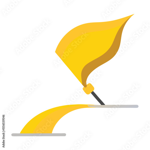 Conceptual illustration depicting a stylized stream of yellow liquid flowing from a creative design element