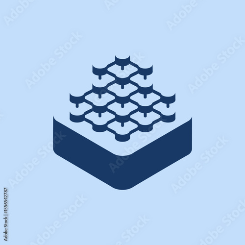 Blockchain icon vector illustration, Cryptocurrency blockchain sign, Machine learning symbol, Technology and AI concept