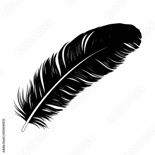 Feather vector illustration isolated on white background simple design icon