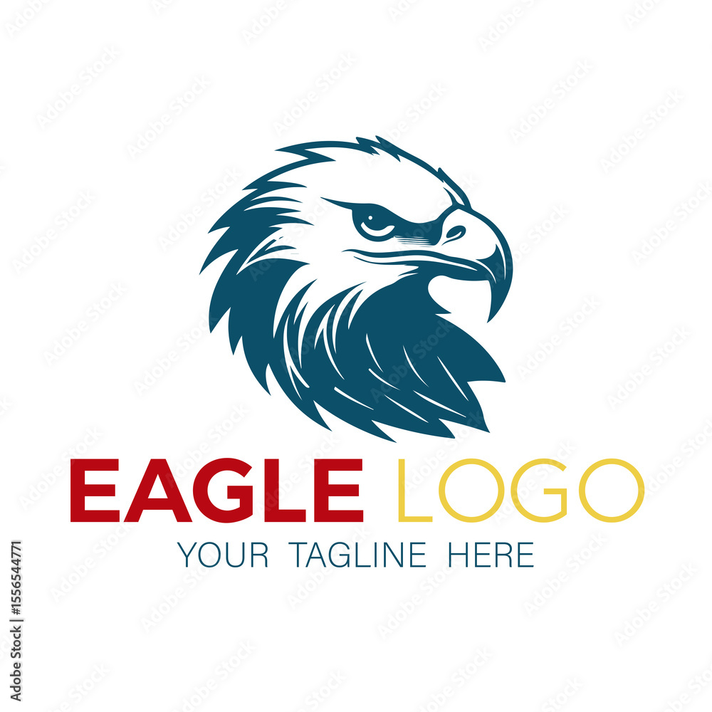 Obraz premium Majestic Eagle Head Logo Design: Powerful, Fierce, and Free bird icon wings badge crest
