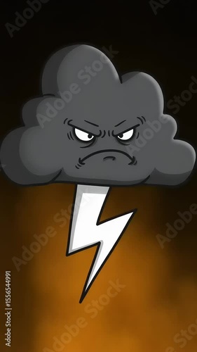Animated Angry Storm Clouds with Lightning Bolts and Various Background Variations