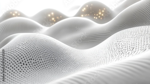 Abstract white 3D scene with geometric shapes and smooth textures