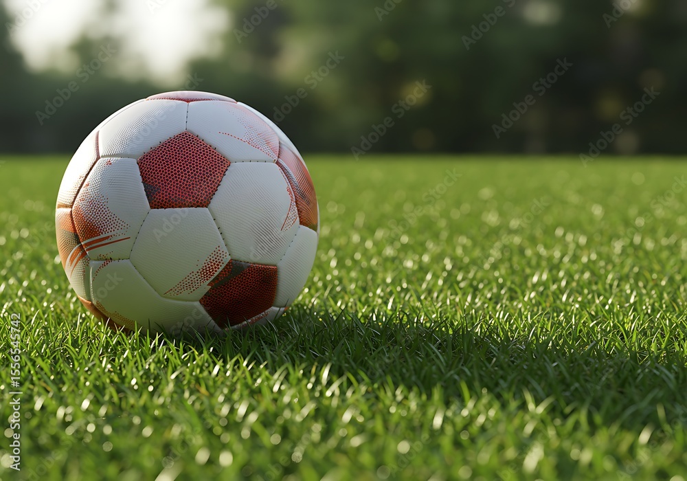 Obraz premium soccer ball with details on a lawn