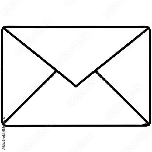 Envelope email icon in black outline style