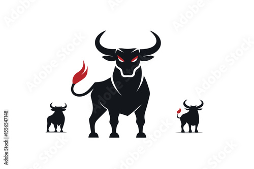 strong Ox Silhouette Vector – Farm Livestock Bull Illustration