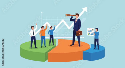 Business Growth Strategy Visionary Leader Guiding Team to Success