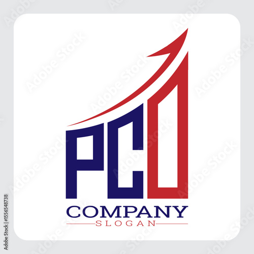 PCO logo design, PCO Company Logo Design Growth vector, PCO Upward Arrow Business Success Logo vector, PCO Corporate Branding Logo, PCO simple and modern logo, PCO business finance logo design, etc.