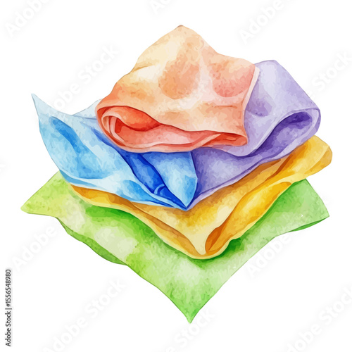 watercolor of Wet Wipes, vector, isolated on a white background.
