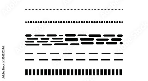 Black and White Horizontal Line Patterns Illustration