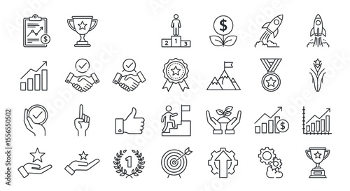 Outdoor Adventure Camping Gear Icons Collection for Recreation and Travel
