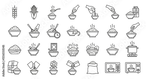 Outdoor Adventure Camping Gear Icons Collection for Recreation and Travel