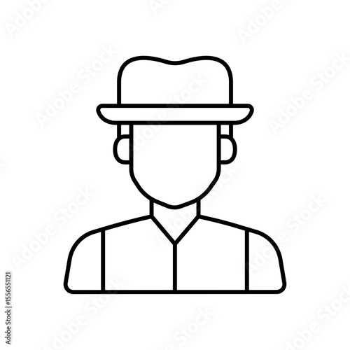 Farmer Agricultural Worker Line Icon
