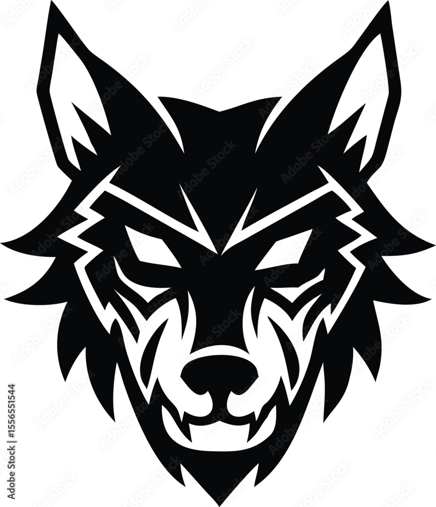 Fototapeta premium Fierce Wolf Face Vector Logo Clean Professional Design For Downloads