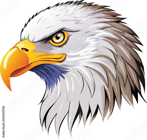 High Detail Vector Illustration Of Majestic Bald Eagle Artwork