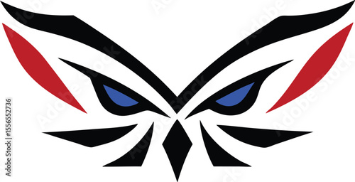 Fierce Predatory Hawk Face Vector Logo Design   Powerful Animal Mascot