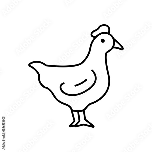 Chicken Farm Animal Line Icon