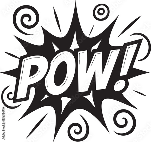Dynamic POW! Comic Book Explosion Graphic Design Element