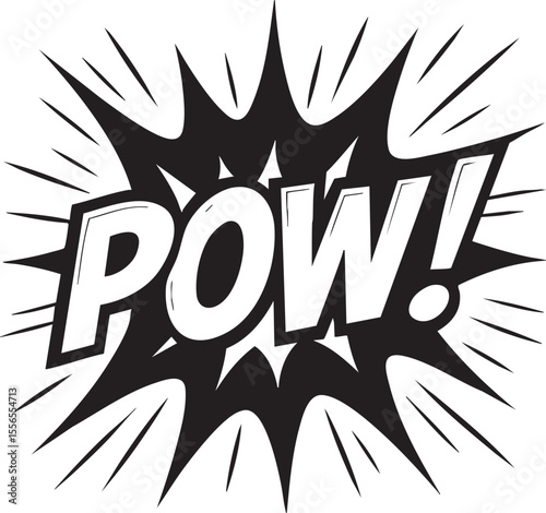 Dynamic POW! Comic Book Explosion Graphic Design Element