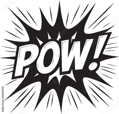 Dynamic POW! Comic Book Explosion Graphic Design Element