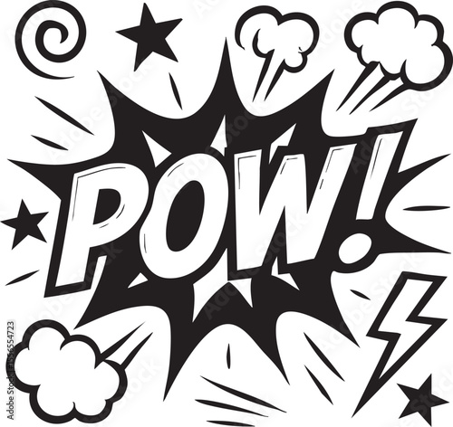 Dynamic POW! Comic Book Explosion Graphic Design Element