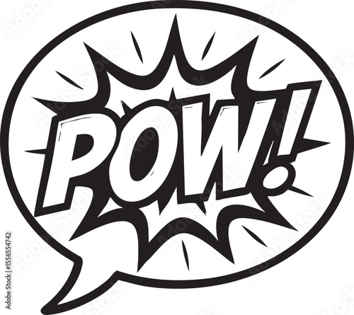 Vintage Comic Book POW! Speech Bubble Illustration