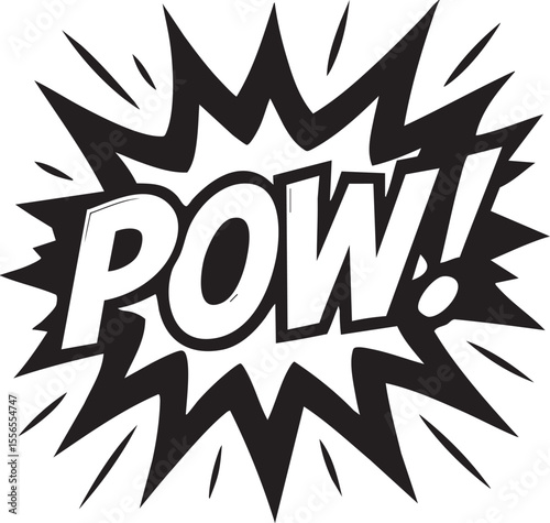 Dynamic Pow! Comic Book Sound Effect Illustration