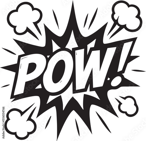 Dynamic Comic Book Pow! Explosion Illustration Vector Graphic