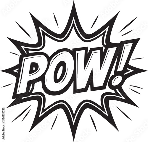 Dynamic POW! Comic Book Sound Effect Illustration