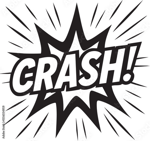 Dynamic Crash Comic Book Sound Effect Illustration