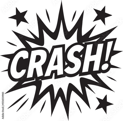 Dynamic Comic Book Crash Sound Effect Illustration