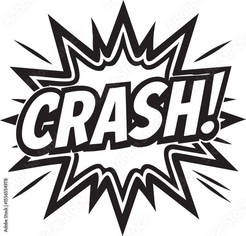 Dramatic Crash Comic Book Sound Effect Vector Illustration