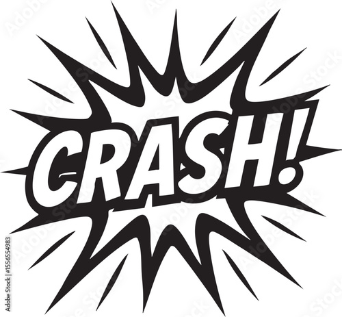 Bold Comic Book Crash Effect Vector Illustration