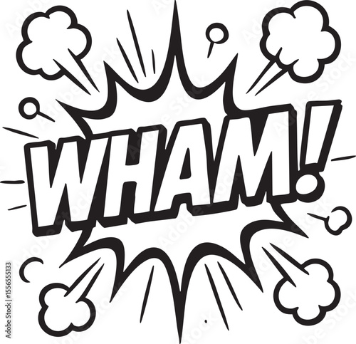 Dynamic Comic Book Style WHAM! Explosion  High-Impact Graphic Design Element