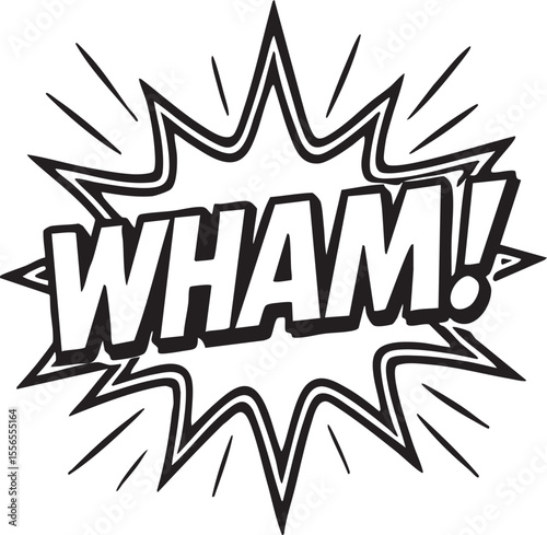 Dynamic Comic Book Style 'WHAM!' Sound Effect  A Powerful Graphic Illustration for Comics, Animations, and Designs