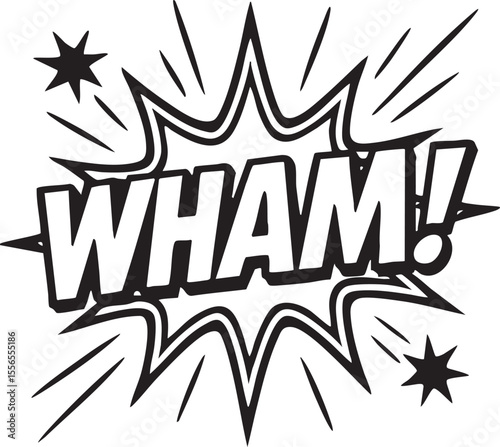 Dynamic Comic Book WHAM! Sound Effect  A Vector Illustration