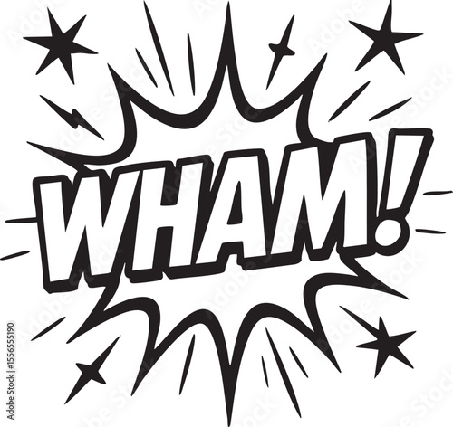 Dynamic Comic Book Wham! Explosion  High-Impact Graphic Design Element