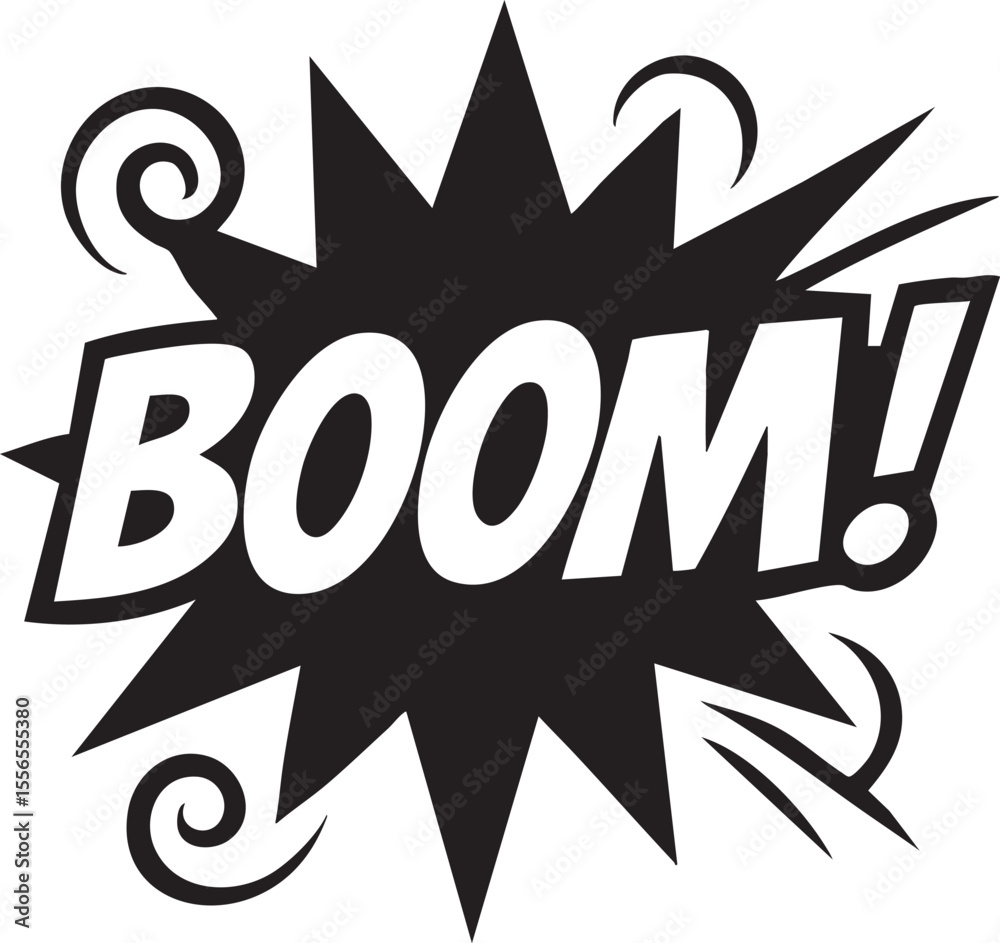 Fototapeta premium Dynamic Comic Book Boom! Explosion Sound Effect Illustration