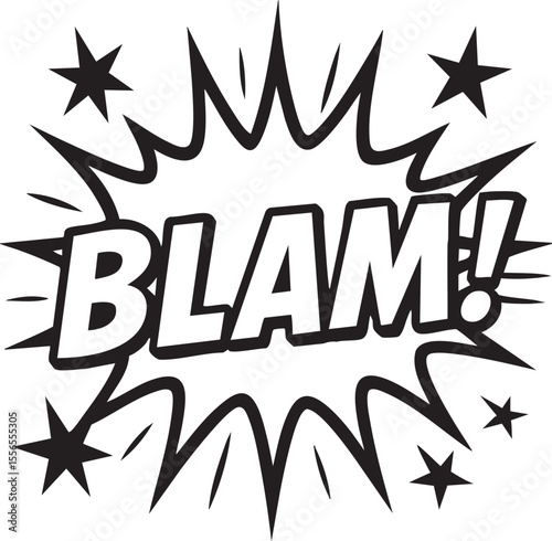 Dynamic Comic Book Blam! Sound Effect  A High-Impact Graphic Design Element