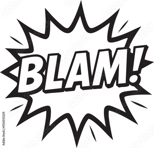 Dynamic Comic Book Blam! Sound Effect  A Powerful Graphic Design Element