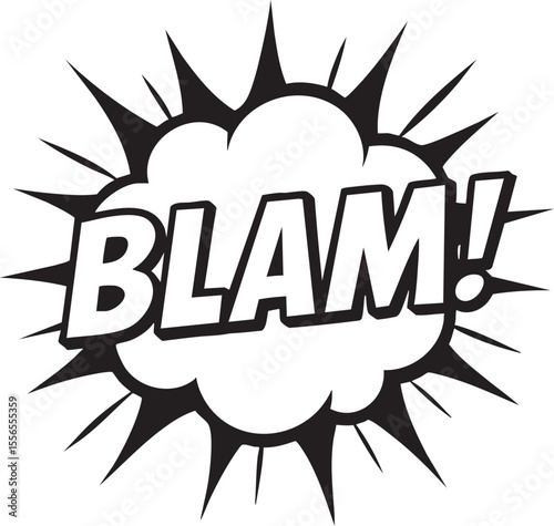 Dynamic Comic Book Blast Blam! Sound Effect Illustration