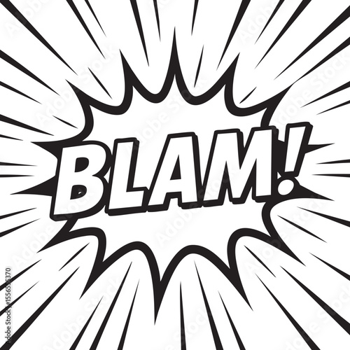 Dynamic Comic Book Style 'Blam!' Explosion  High-Impact Graphic Design Element